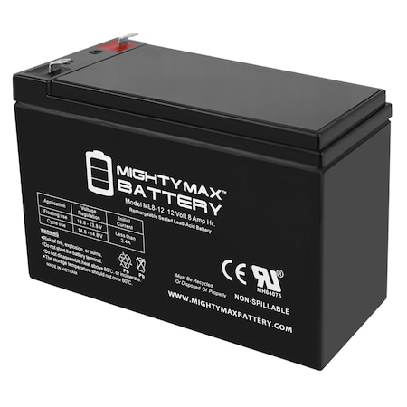 12V 8Ah SLA Battery Replaces PowerVar Security One ABCE600-11IEC